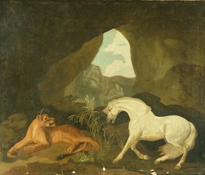 雌ライオンと白い種馬、1760